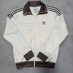 adidas トラックジャケット オフホワイト ブラウンのサムネイル