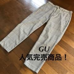 【美品人気】GU テーパードチェックパンツ  グレンチェック　S スラックスのサムネイル
