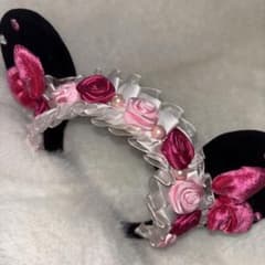 ミニー カチューシャ ピンク 薔薇 バラのサムネイル
