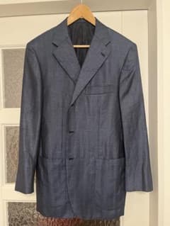 Kiton ウールリネン ネイビージャケット(IT52) - メルカリ