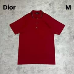Christian Dior ポロシャツ ゴルフ 衿 ロゴ テープ 刺繍 赤 M Christian Dior ポロシャツ ゴルフ 衿 ロゴ テープ 刺繍 赤 M - メルカリ