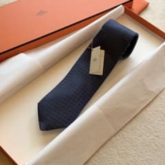신품 미사용 HERMES 헤르메스 넥타이 네이비 파소네 H 무늬