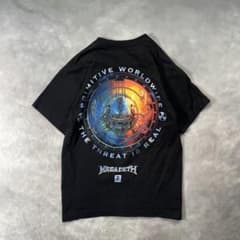 古着メガデス×PRIMITIVE黒バンドTシャツストリート両面プリントYt64のサムネイル