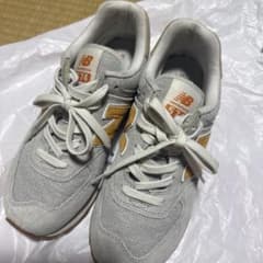 New Balance 574 スニーカー グレー オレンジ - メルカリ