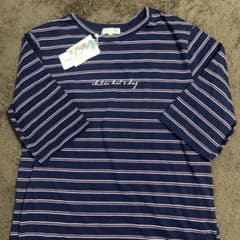 【タグ付き・新品】 ボーダー5分袖シャツ コットン100% M-Lのサムネイル
