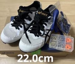 asics スパイクシューズ 22.0cm ホワイト/ブラック　エフォート13のサムネイル