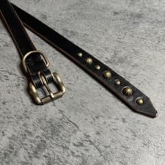 【aura】クロムエクセル　20ミリ　ナローベルト　スタッズベルト　垂らす aura】 クロムエクセル 4ミリ厚 スタッズベルト ナローベルト - メルカリ