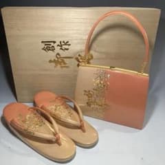 高級 草履 和装バッグ セット エナメル 螺鈿細工 着物 和装小物