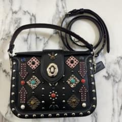 COACH スタッズ ターンロック ハンドバッグ ショルダーバッグのサムネイル