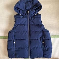 ネイビー フード付き ダウンベストのサムネイル