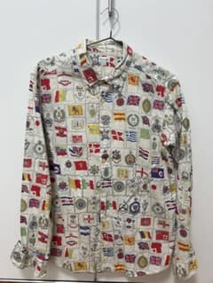 紳士服の古着屋シスル様専用　　Paul Smith 国旗プリント 長袖シャツ Lのサムネイル