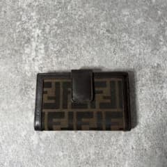 美品　FENDI フェンディ　折り財布　ズッカ柄　キャンバス　レザー
