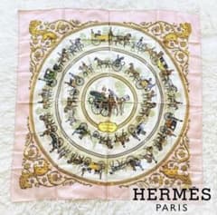 美品☆ HERMES エルメス カレ90 スカーフ ロンシャンへの散歩のサムネイル
