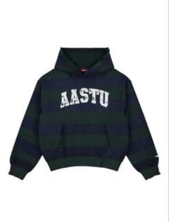 AASTU ボーダー ダメージ加工 パーカーのサムネイル