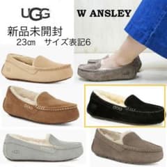 UGG W ANSLEY ブラックモカシン 23cm - メルカリ