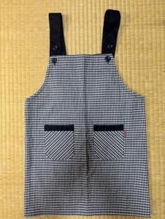 キッズ エプロン ギンガムチェック ネイビー 130㎝のサムネイル