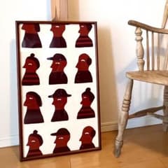 柚木沙弥郎/シルクスクリーン（手捺染）小巾布「6人」額装 m71060219124_1.jpg?1727217711