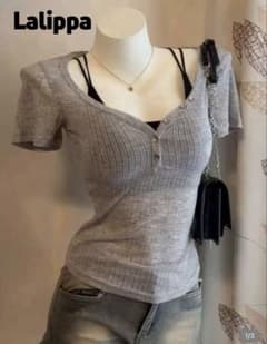 SHEIN LAlippa 半袖 グレー レディース JP-M(XS)のサムネイル