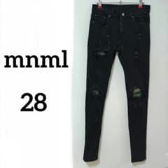 mnml ダメージ加工 ストレッチ スキニー デニム 28 ミニマル 膝迷彩柄 mnml ダメージ加工 ストレッチ スキニー デニム 28 ミニマル 膝迷彩柄