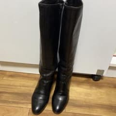 ロングブーツ 黒　本革のサムネイル