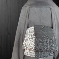 着物反物* 大島紬菊と江戸小紋 大人の兵児帯 半幅帯 長尺475cm - メルカリ
