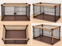 【美品】犬用 ペットゲージ 木目調 おしゃれ ワイドサイズ（値引き交渉あり！）のサムネイル