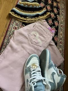 レアカラー♡EVISU カモメ 刺繍 ピンクデニム - メルカリ
