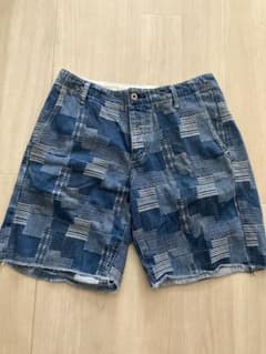 RED SEAM 刺し子 藍染 インディゴ パッチワーク ショートパンツ - メルカリ