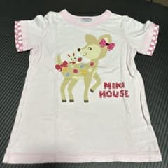 MIKI HOUSE 半袖Tシャツ ピンク 鹿 うさぎのサムネイル