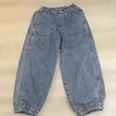 GU デニムワイドワークジョガーパンツ　140のサムネイル