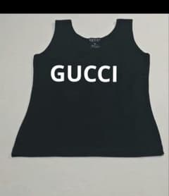 GUCCI ノースリーブトップス ブラック S GUCCI ブラック無地ノースリーブ Mワンランク上のお品をお探しの方