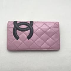 CHANEL シャネル カンボンライン 長財布 ココマーク ピンク 0916-5