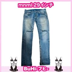 mnml ブルーダメージ加工 スキニーデニム 29 ストリート - メルカリ
