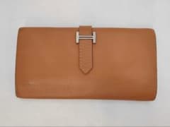 [HERMES]ベアン クラシック エプソン オレンジ SV金具 □H刻印 財布のサムネイル