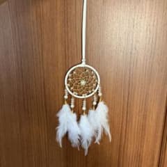 【新品】 ドリームキャッチャー ホワイト 全長約25cmのサムネイル