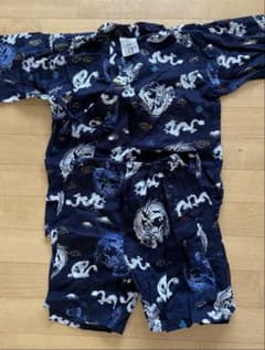 男児 甚平 龍柄 ネイビー 110cmのサムネイル