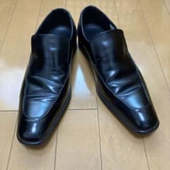 黒レザー スリッポンシューズのサムネイル