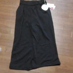 ワイドパンツ ガウチョパンツ 黒のサムネイル