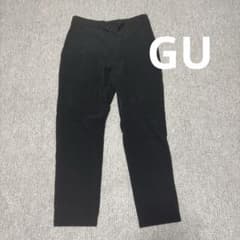 GU メンズ スラックス ブラック ウェビングベルトのサムネイル
