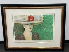 カシニョール リトグラフ 九月 大型 貴婦人　絵画　1993年　54/200 カシニョール リトグラフ 九月 大型 貴婦人 絵画 1993年 54/200