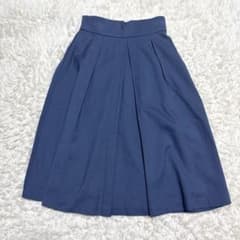 【PROPORTION】 くすみブルー フレアスカート タック ひざ丈 1 XSのサムネイル