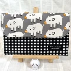 【Newフロントポケット♡】じゃばらマルチポーチ お薬手帳 診察券 通帳 b23