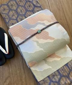 秋本番セール【高級 西陣織逸品、美品】金糸銀糸の織、凹凸感ある抽象