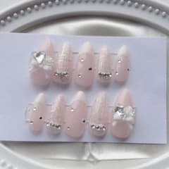 春ネイル ツイード ちゅるん ワンホン フレンチガーリー 量産型 推し