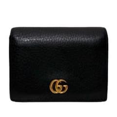 二つ折り財布 GGマーモント ブラック 極美品】GUCCI GGマーモント 474746 二つ折り財布 ブラック - メルカリ