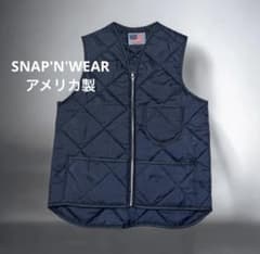 SNAP'N'WEAR スナップンウエア　アメリカ製 キルティングベスト　S 紺 SNAP'N'WEAR スナップンウエア アメリカ製 キルティングベスト S 紺