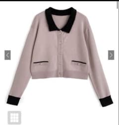 GRL シャギーカラー配色ニットカーディガン[pm827]のサムネイル