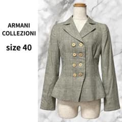 タグ付き未使用級✨アルマーニ テーラードジャケット チェック ダブル 赤 40 ARMANI COLLEZIONI チェック柄 ダブルジャケット 40 - メルカリ