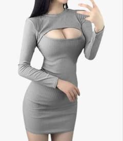 COCO&YUKA グレー ミニワンピース セクシー 童貞を殺すセーターのサムネイル