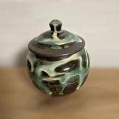 小鹿田焼　壺　蓋もの　陶芸　民芸　砂糖壺